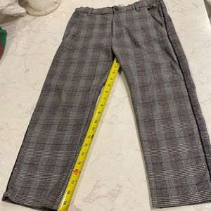 Zara Kids Adorable flannel houndstooth pants with blue piping. Size 11/12